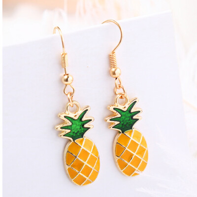 18k Gold Plated Pineapple Dangle Drop Earrings For Womens Jewellery Accessories