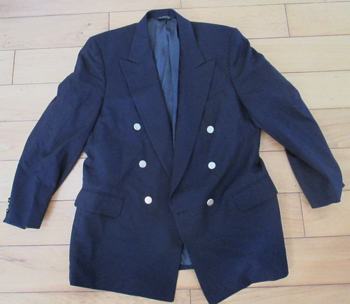 BURBERRY BLUE BLAZER 6 GOLD BUTTON BREASTED SUPER 100&#039;S VTG | eBay