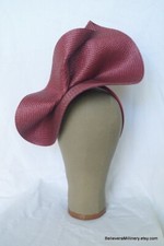 Wine Red Fascinator Headband Wedding Guest Race Day Millinery Melbourne Cup