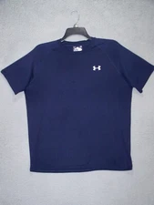 Under Armour Shirt Adult Large Blue Short Sleeve Golf Outdoor Activewear Mens