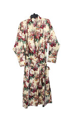 Victoria's Secret Vintage Floral Robe Small XS Women Satin Gold Label botanical
