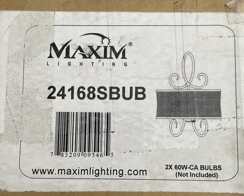 Maxim 24168SBUB Alexander 2-light Wall Sconce Bronze **NEW** - Picture 2 of 2