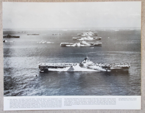 11x14 PHOTO WWII NAVY AIRCRAFT CARRIERS BATTLESHIPS ANCHORED NAVAL BASE ULITHI - Picture 1 of 1