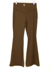 Joy Lab Womens Size L High Rise Extra Long Length Flare Mocha Brown Leggings