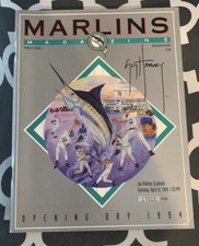 Guy Harvey Signed Marlins Program 1994 Opening day Numbered Florida Miami