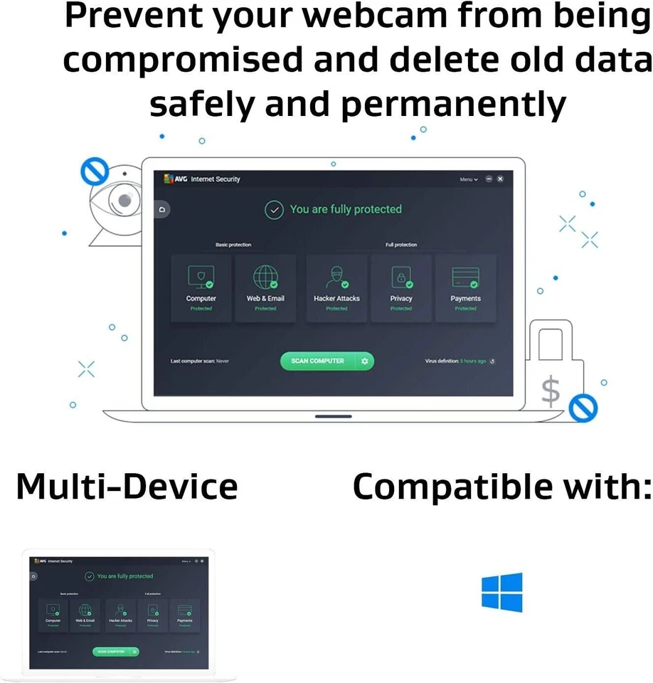 AVG Internet Security 2025 1 - 10 Dispositivi 1 - 2 anni Antivirus codice Email - Immagine 3 di 4