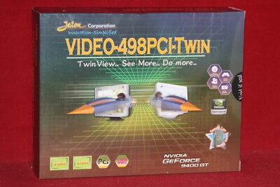 Jaton Nvidia GeForce 9400 GT, 1GB DDR2, Video-498PCI-TWIN, PCI Graphics Card