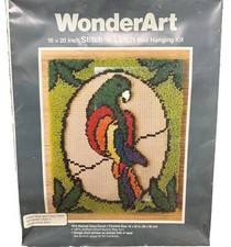WonderArt Stitch N Latch Wall Hanging Kit 4913 Parrot 16x20 Needlecraft DuPont