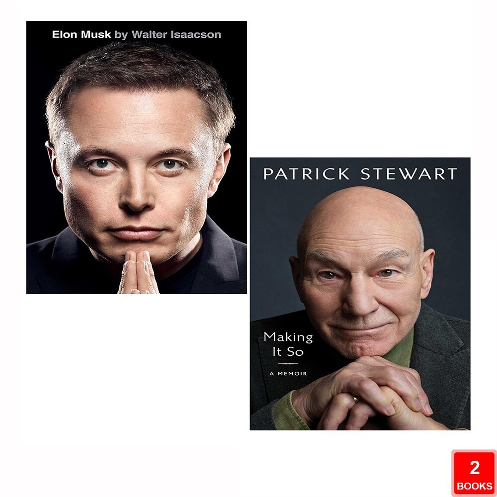 Elon Musk Walter Isaacson, Making It So Patrick Stewart 2 Books Set Hardcover