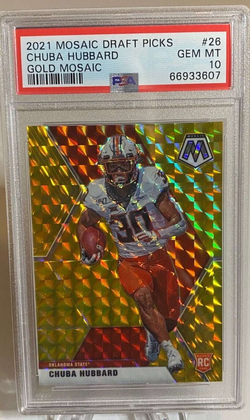 Chuba Hubbard Panini Mosaic Draft Picks #26 Gold Mosaic