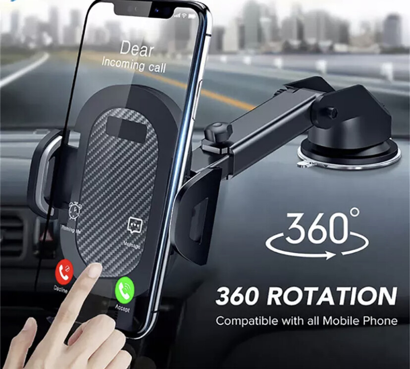 Car Phone Mount Holder Adjustable Telescopic Arm with Adjustable Cradle