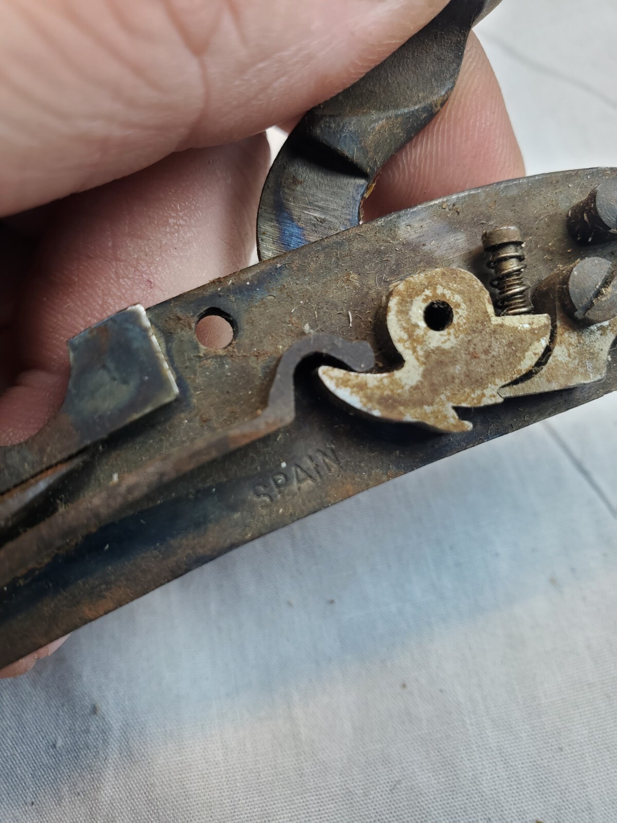 CVA Percussion Black Powder Lock and Brass Pistol Parts. Kentucky