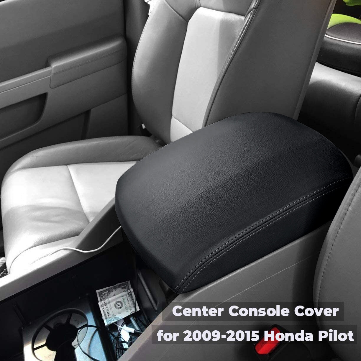 Fits Honda Pilot 20092015 Leather Center Console Lid Armrest Cover