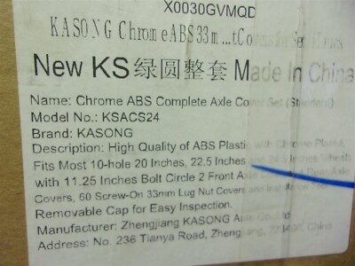 NEW Kasong KSACS24 Chrome ABS 33mm Thread on Dome Axle Cover Combo Kit