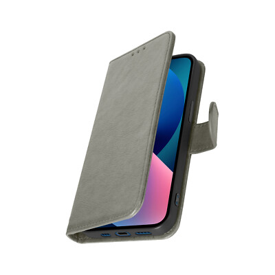 Etui Kunstleder mit Standfunktion für Apple iPhone 13 Mini - Grau