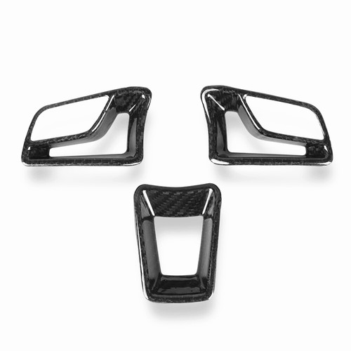 Real Carbon Fiber Steering Wheel Cover Trim For Porsche 718 Boxster Macan 911 - Picture 2 of 8