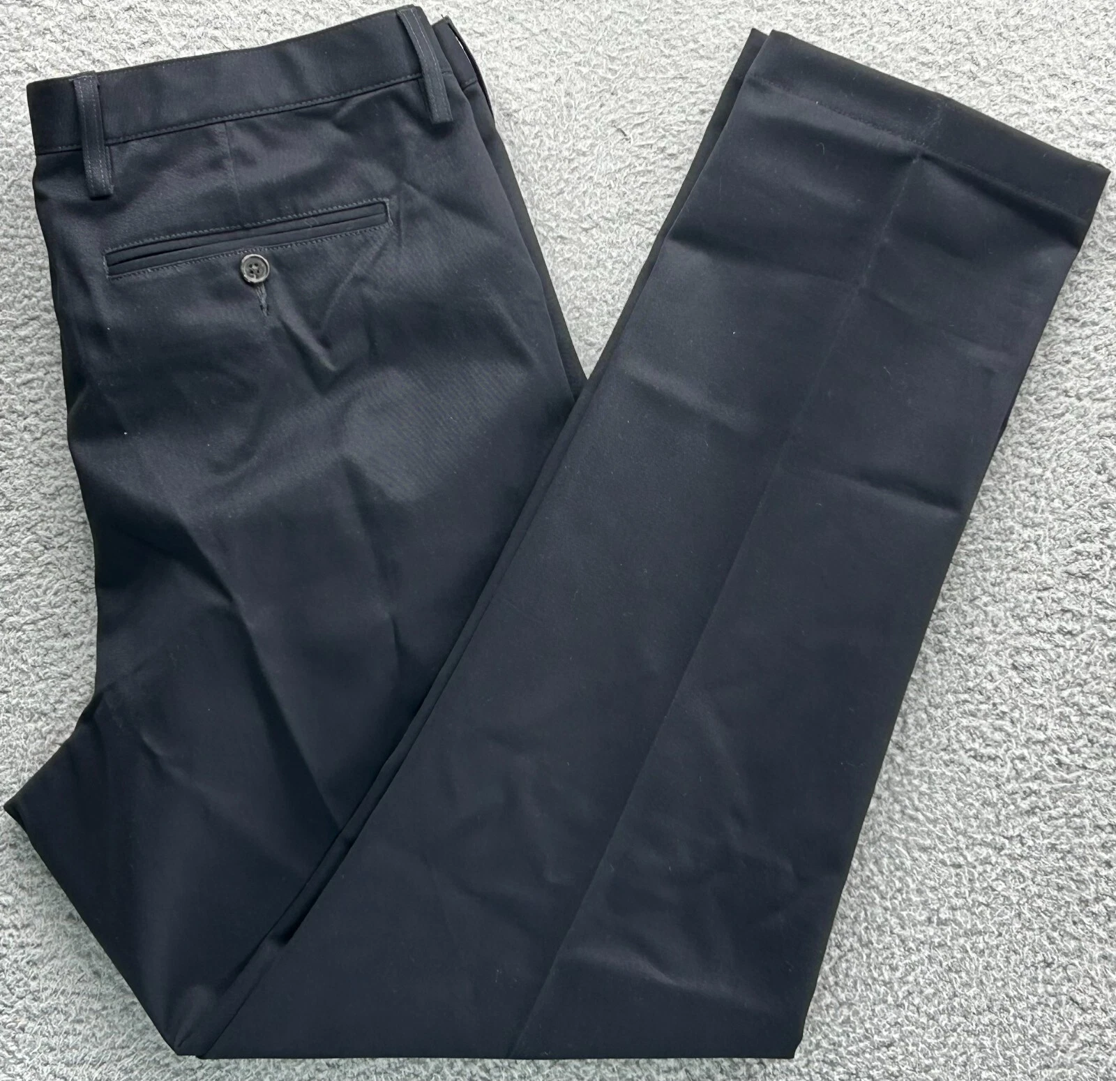 $65 New Lands' End Men's Straight Fit No Iron Chino Pants Black 37x31