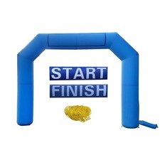 15FT Hexagonal Blue Outdoor Activity Inflatable Arch With Two Banners No Blower