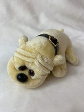 Vintage Tara Toy KENNEL KUDDLEES Tan Puppy Dog 5" Plush with Collar