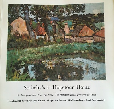 Sotheby's at Hopetoun House, Monday 10th and Tuesday 11th November 1980