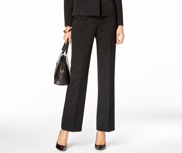 Le Suit Petite Women's Black Straight 