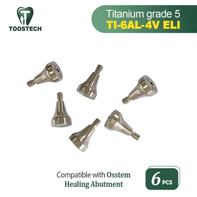 6pcs Titanium healing abutment fits Hiossen Osstem TS platform Regular and Mini