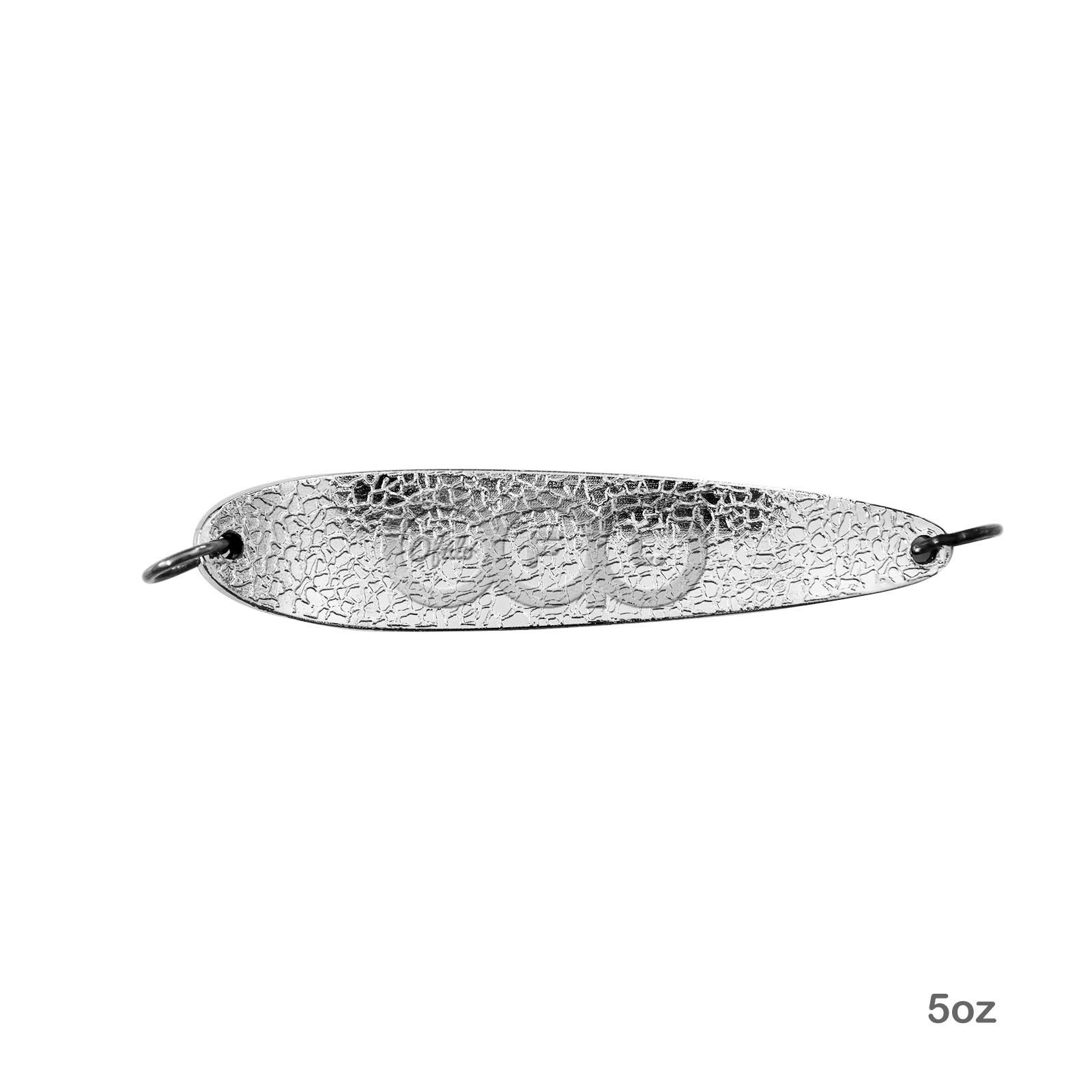 10pcs 5oz Fishing Hammered Chrome Spoons Casting Trolling Jigging Gold & Silver - Image 6