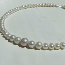 collier argent en perles de culture d'eau douce naturelles  véritables 1747