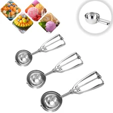 3pcs/set Stainless Steel Versatile Ice Cream Scoop Fruit Scoop Watermelon Scoop