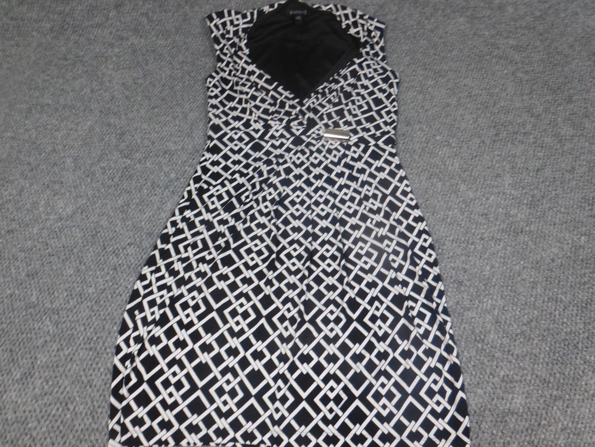 Enfocus Studio Womens Dress 8 Black A-line pullover stretch