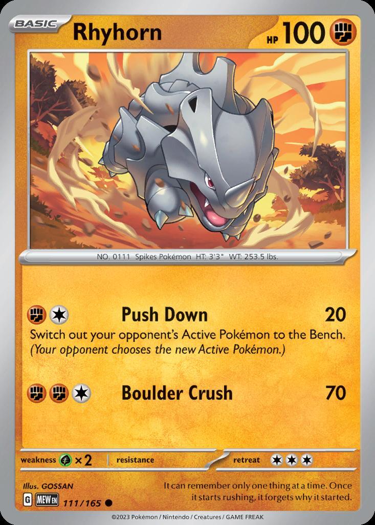 Pokemon Rhyhorn (111/210) 151 LP