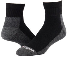 Wigwam At Work Qtr 3-Pack Cotton Socks S1360 - M, L, XL - Gray, White or Black