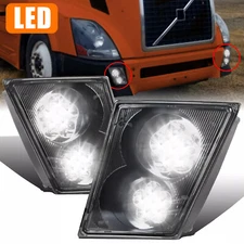 LED For 2003-2017 Volvo VNL VN Haul Truck Pair Bumper Fog Lights Lamps Bar Set