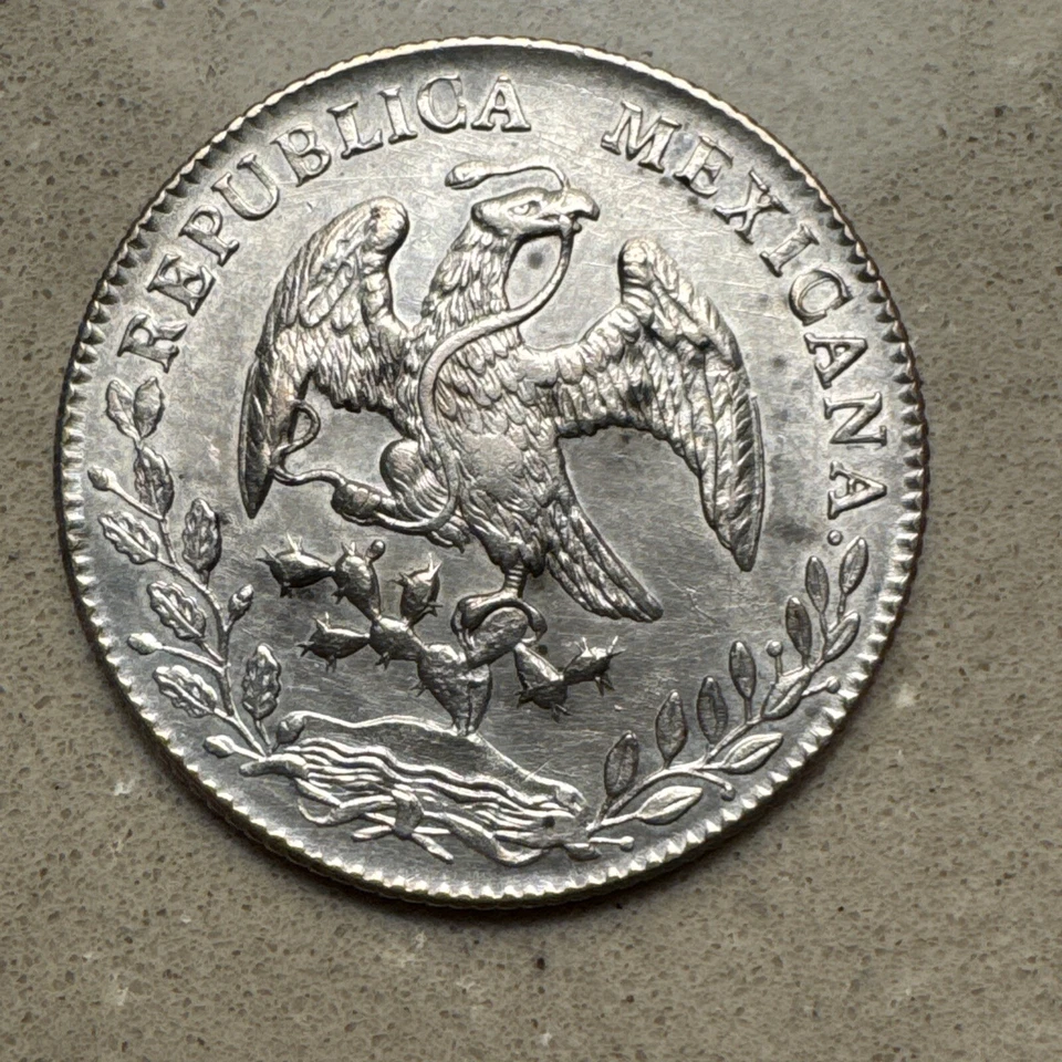 MÉXICO 1886 Zs J S Plata 8 REALES 8R Segunda República Foto 3 de 4