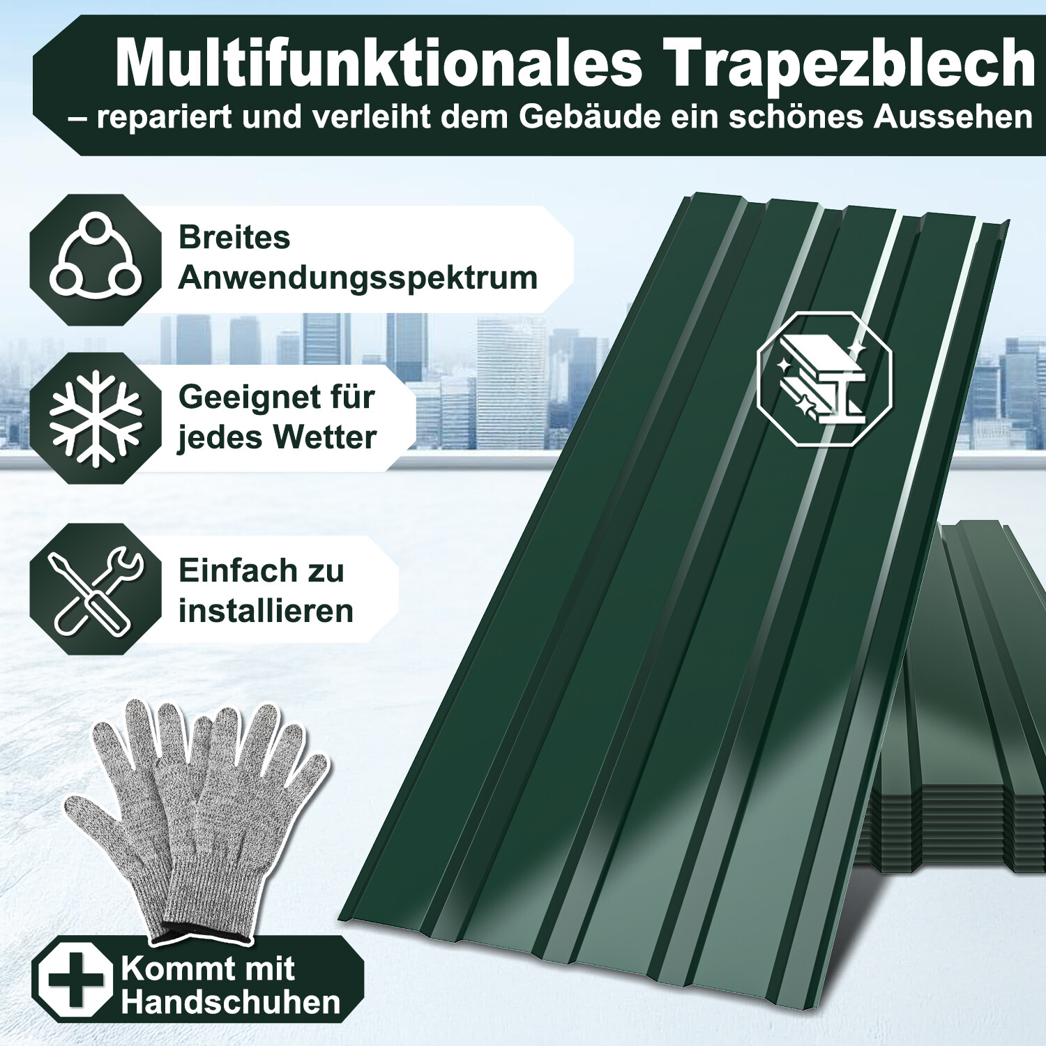 24x Profilblech 14m² Trapezblech Blech Metall Dachblech Dach Platten Stahlblech