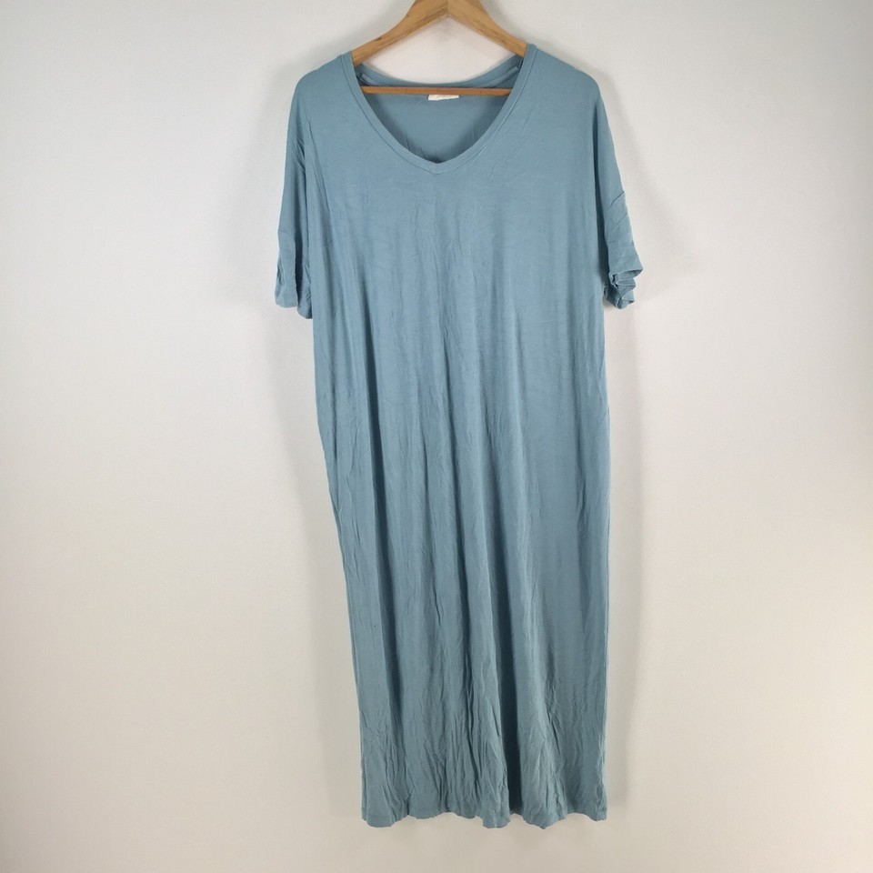 Canningvale womens dress plus size M blue midi loungewear shift viscose 098545