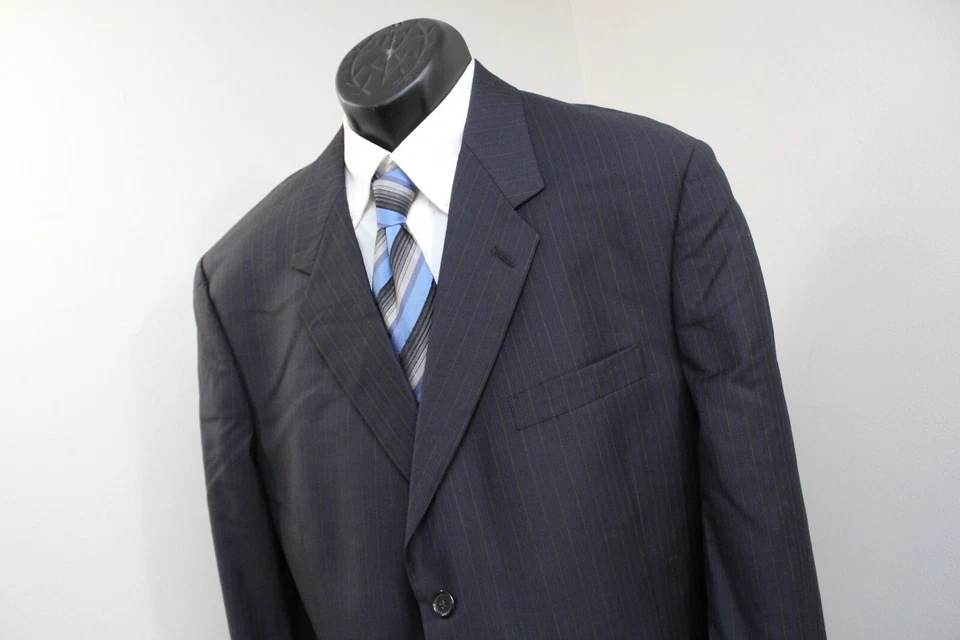 Костюм Kenneth Cole из 2 предметов черный в тонкую полоску мужской размер 44 R брюки 37 x 29 - Изображение 2 из 4