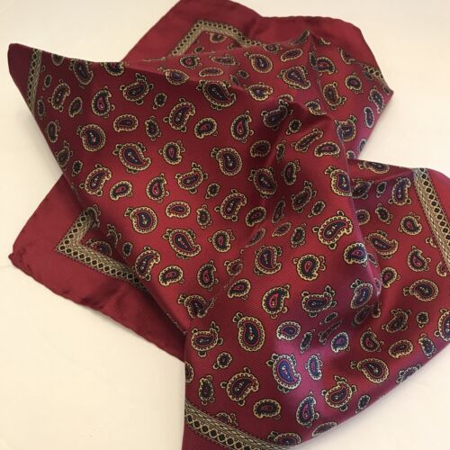 Hand fold paisley Pocket Square  - Picture 1 of 6