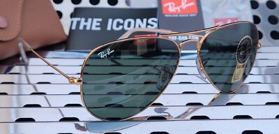 Sunglasses Ray-Ban RB3025 AVIATOR 920231 Rose Gold/Green Cal  display picture 2