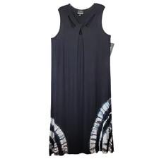 Catherines Added Dimensions Maxi Dress 18/20 Black Tie Dye Stretch Casual Boho