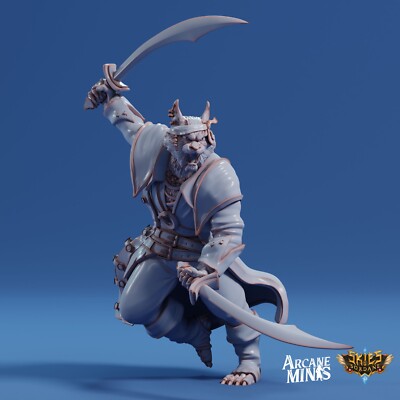 Tabaxi Fighter Pose 2 | Arcane Minis | D&D Miniature