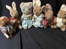 Vintage 1980's Eden Beatrix Potter Plush Lot of 6 Some with Tags Tom Kitten