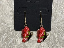 Vintage Colorful Butterfly Gold Dangle Fashion Bohemian Casual Fun Earrings