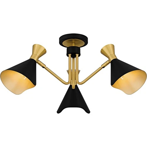 Matte Black  Semi-Flush Mount from the Arden Collection - Picture 4 of 6