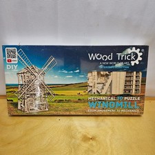 Wood Trick Mechanical Wooden 3D Puzzle, Windmill  NEW From Estate
