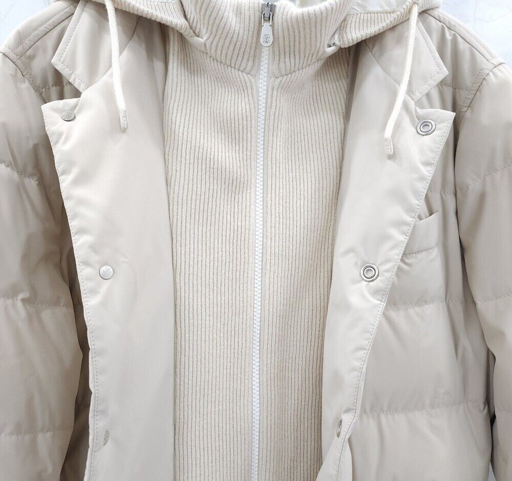Brunello Cucinelli Beige Down Padding Hoodie Jack… - image 4