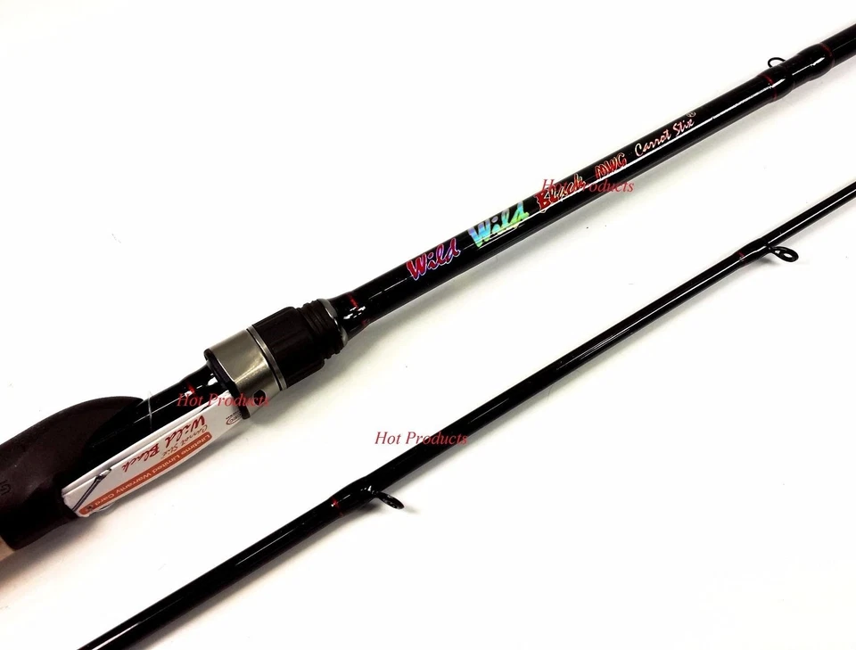COLLAPSIBLE 2PC Carrot Stix SPINNING 6' 7" Medium Black Microwave Fishing Rod - Image 3 of 4