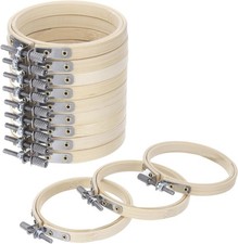 MECCANIXITY 6 Pieces 3 Inch Embroidery Hoops Adjustable Round Bamboo Circle