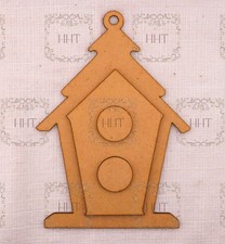 Casa de Pájaros con Marco Superpuesto MDF Adorno | Base Decoupage