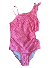 Cat  Jack Toddler Girl Leopard Spot Printed Cut Out Bow One Piece Swimsuit 3T